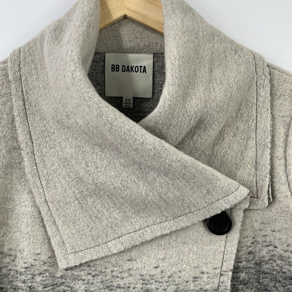 BB Dakota Wool Blend Draped Open Front Coat Jacket Women’s XS Ombre Stretch - Picture 5 of 11